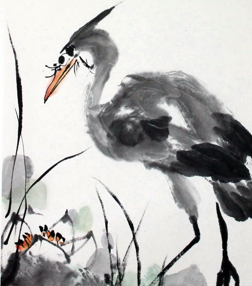 康宁《一鹭莲升》当代著名国画家 李苦禅的得意弟子