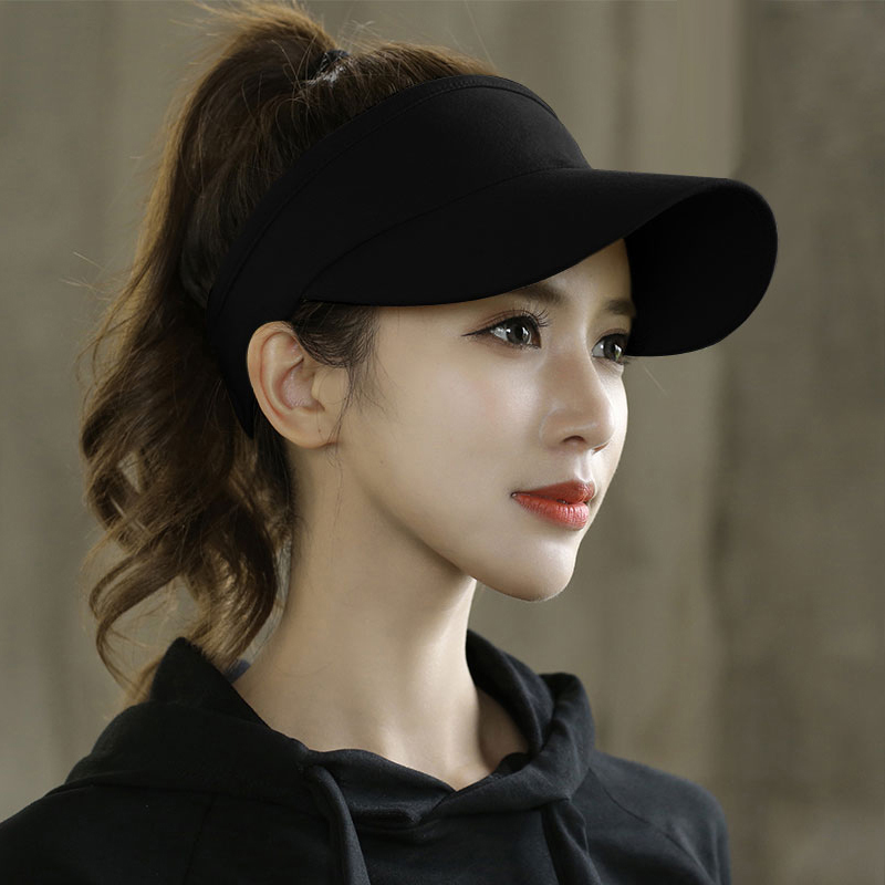 网红运动鸭舌帽女遮阳防晒空顶帽马尾个性时尚韩版潮太阳帽子女夏