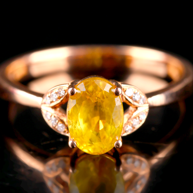 【18k金南非真钻镶嵌】蓝宝石戒指 12# 佛法加持