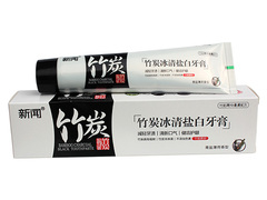 新闻竹炭-冰清盐白牙膏（180g 新品） 抗菌洁白