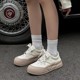 【飞哥家】新款女鞋 真皮厚底面包复古休闲小白鞋 薇四2025-2