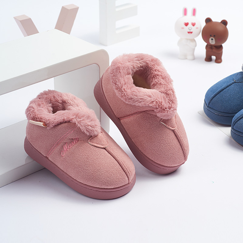 寶寶棉鞋低幫女童鼕季加厚保暖男孩室內居家鞋二棉包跟兒童棉拖鞋