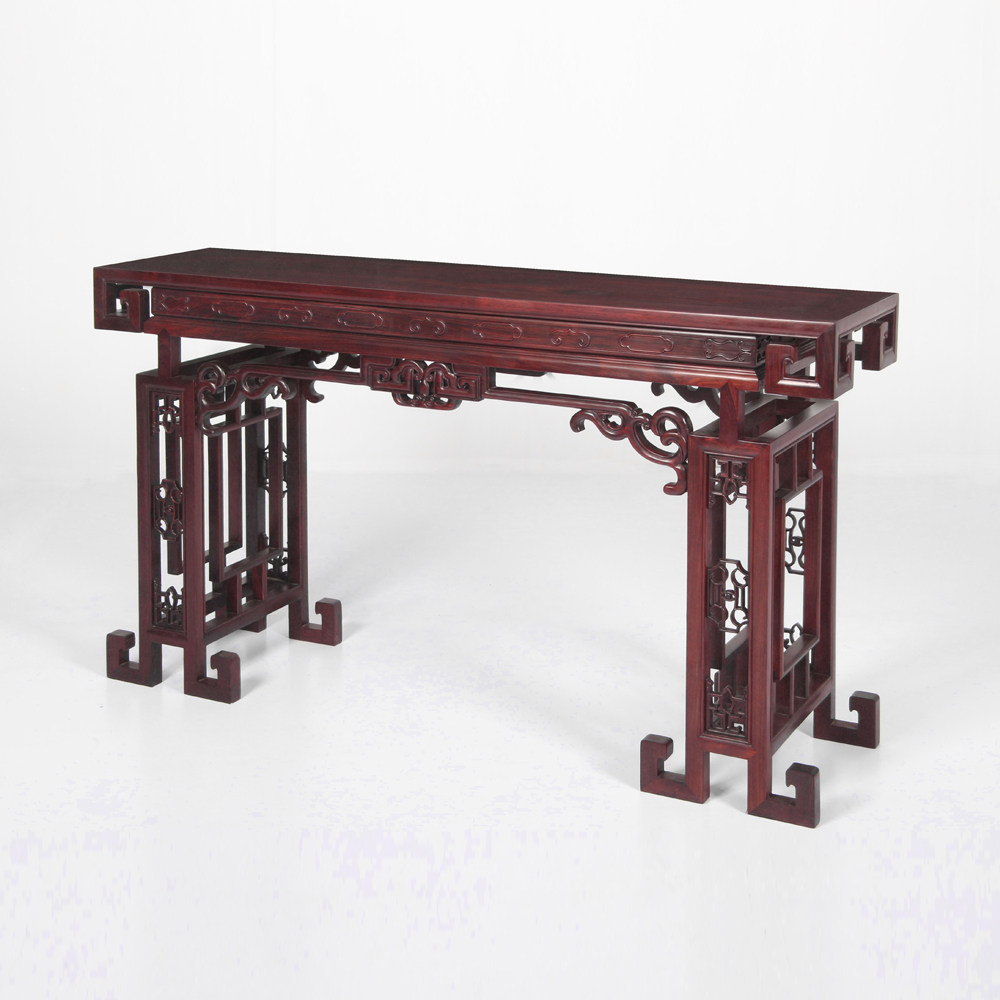 【直供】大红酸枝回纹琴案 大臻红木家具高端好货