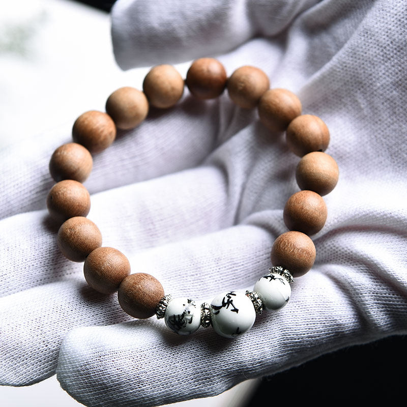 【拍下再减100】老山檀香木10mm佛珠手串女士念珠手链