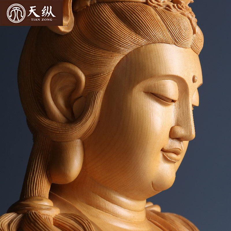 【大师张新良】香榧木观音头像雕刻细致入微值得入手工艺精湛臻品