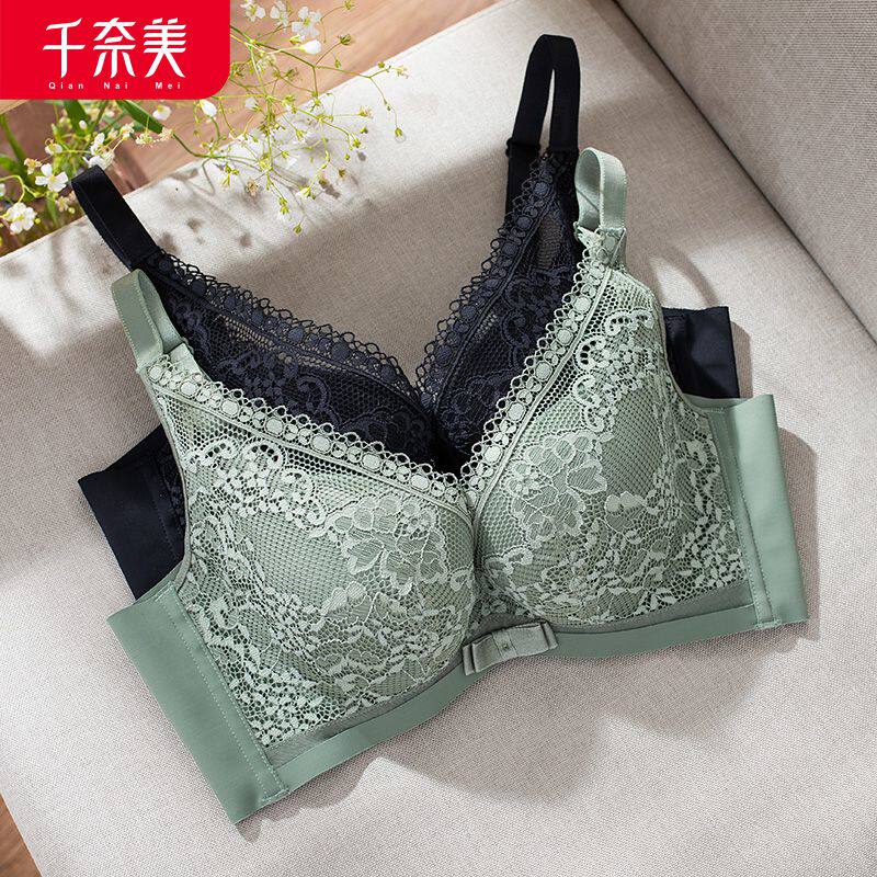 千奈美轻薄透气海藻面膜杯内衣女性感文胸舒适无钢圈收副乳文胸罩