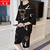 man Short sleeved T-shirt summer handsome Easy leisure time motion suit Korean Edition Tide brand 5 shorts Two a set man Short sleeved T-shirt summer handsome Easy leisure time motion suit Korean Edition Tide brand 5 shorts Two a set