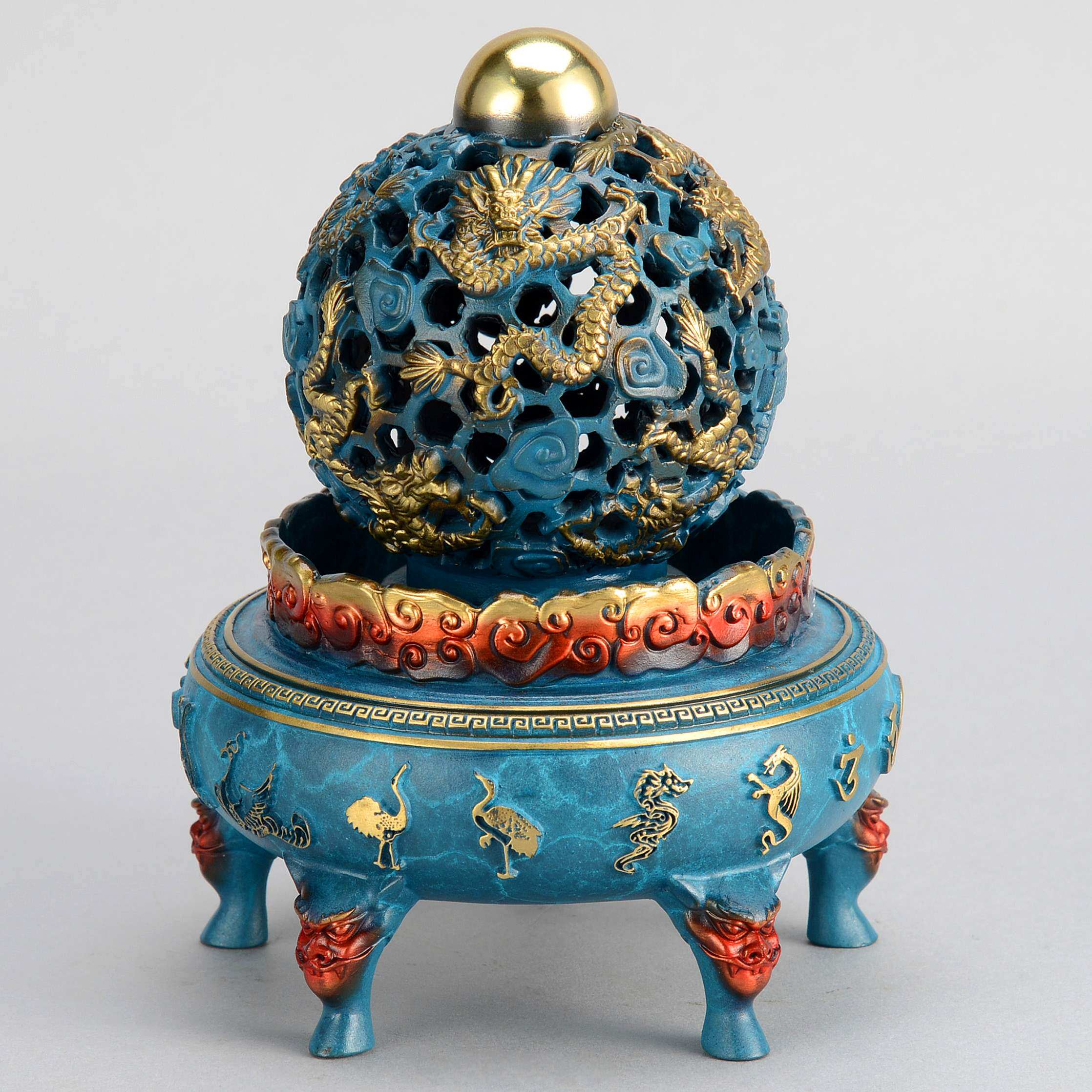 纯铜九转乾坤鼎时来运转摆件风水球招财九龙鼎客厅办公室开业礼品已售