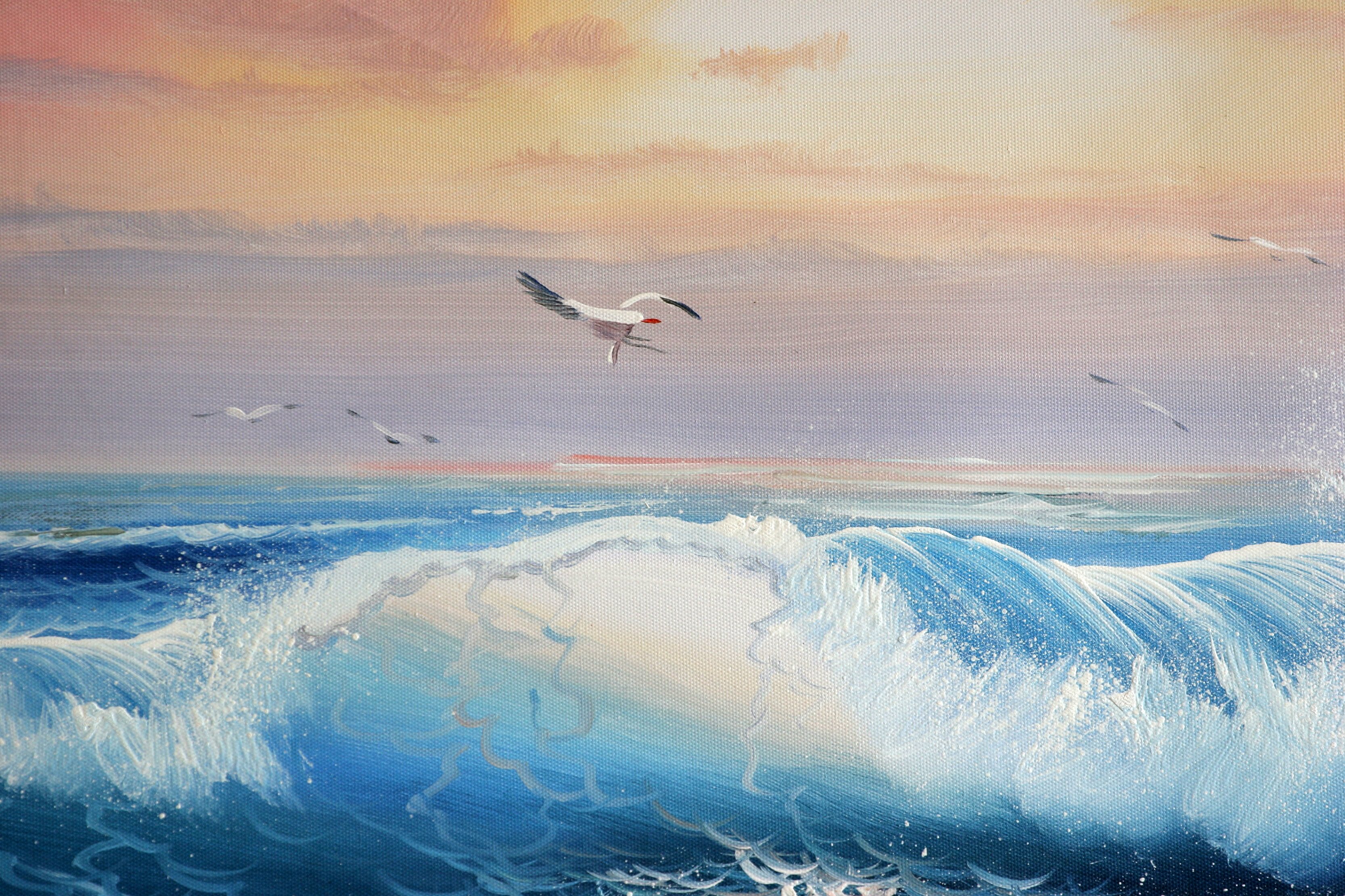 谢诚斌《旭日东升》布面油画 60x120cm