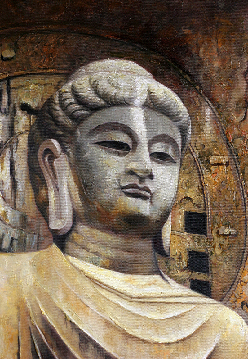 温寅财《佛》布面油画 60x90cm