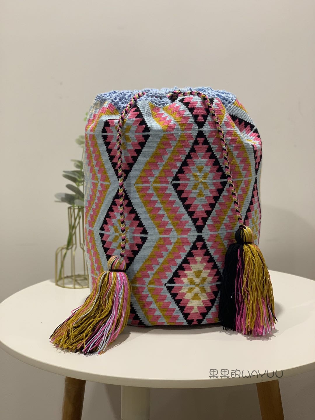 果果 wayuu 精品单股大号 双肩背包 瓦尤包 手工编织包