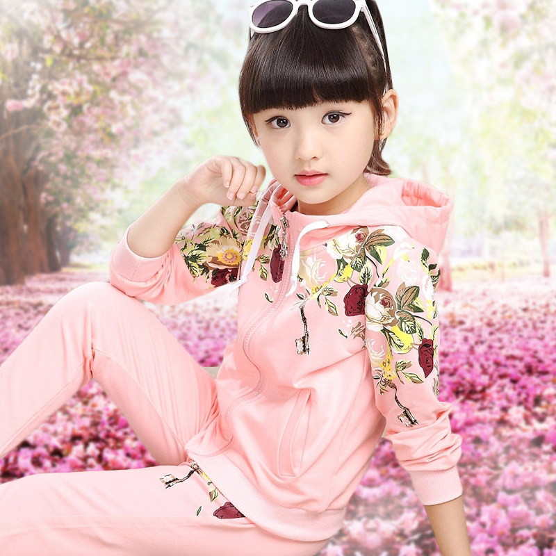 童装女春装8-9-10岁潮 韩版套装_女童运动套装春装2019新款6儿童装7