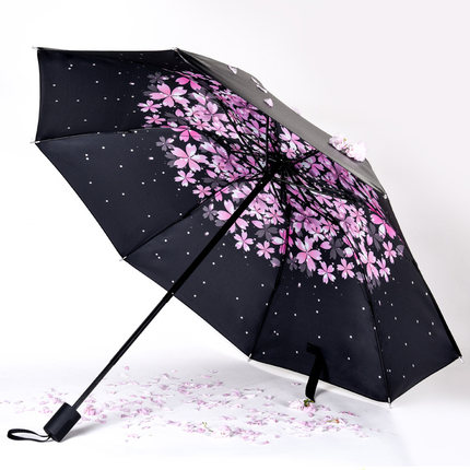 太阳伞防晒防紫外线黑胶遮阳伞女神折叠雨伞女韩国小清新晴雨两用