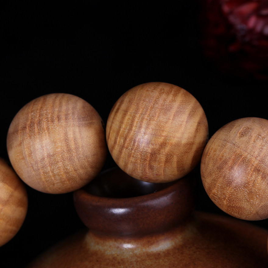 【即刻拍】老山檀香水波纹 18mm手串 34.8g