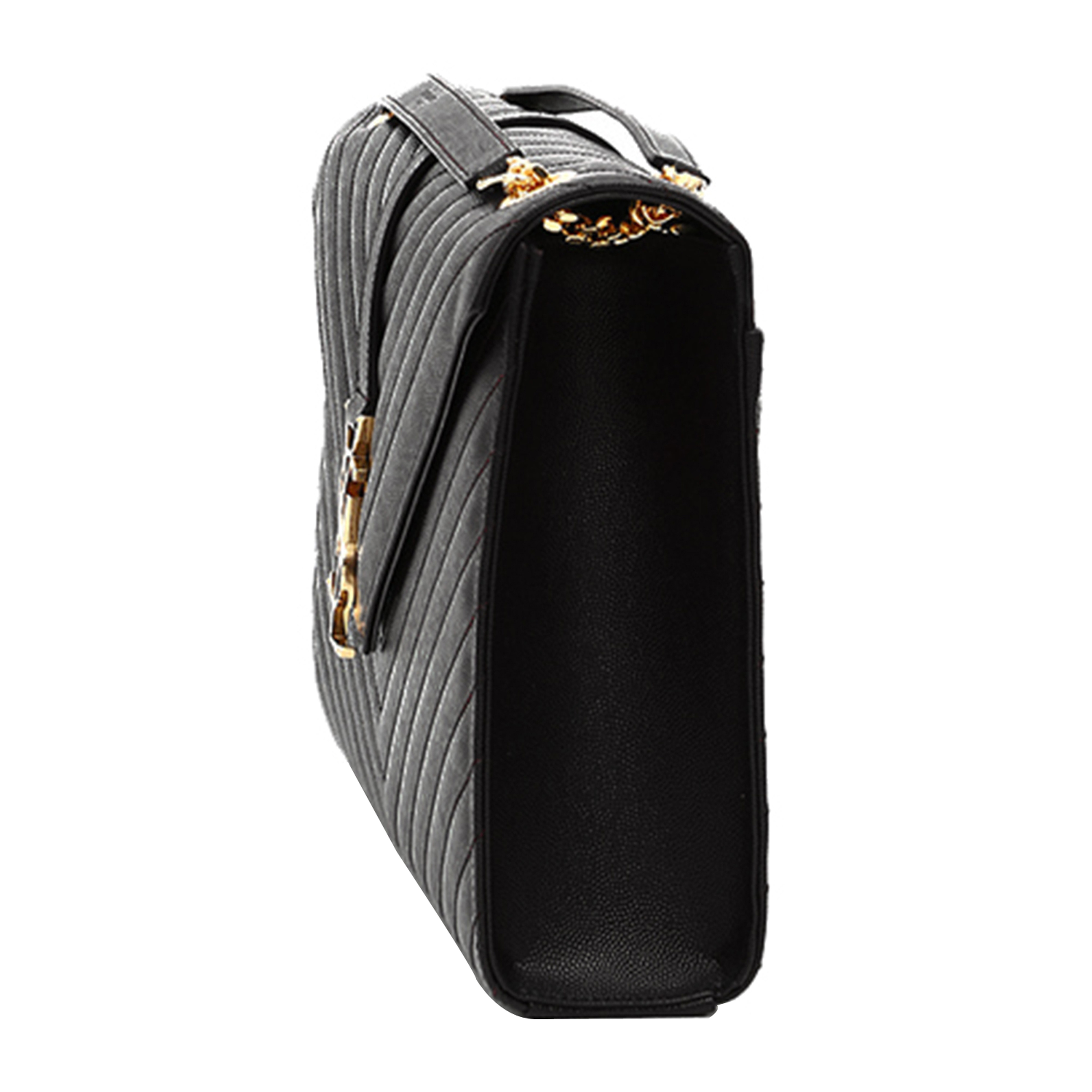 [9.9新]圣罗兰ysl 女士黑色金logo链条牛皮斜跨单肩包 16977720