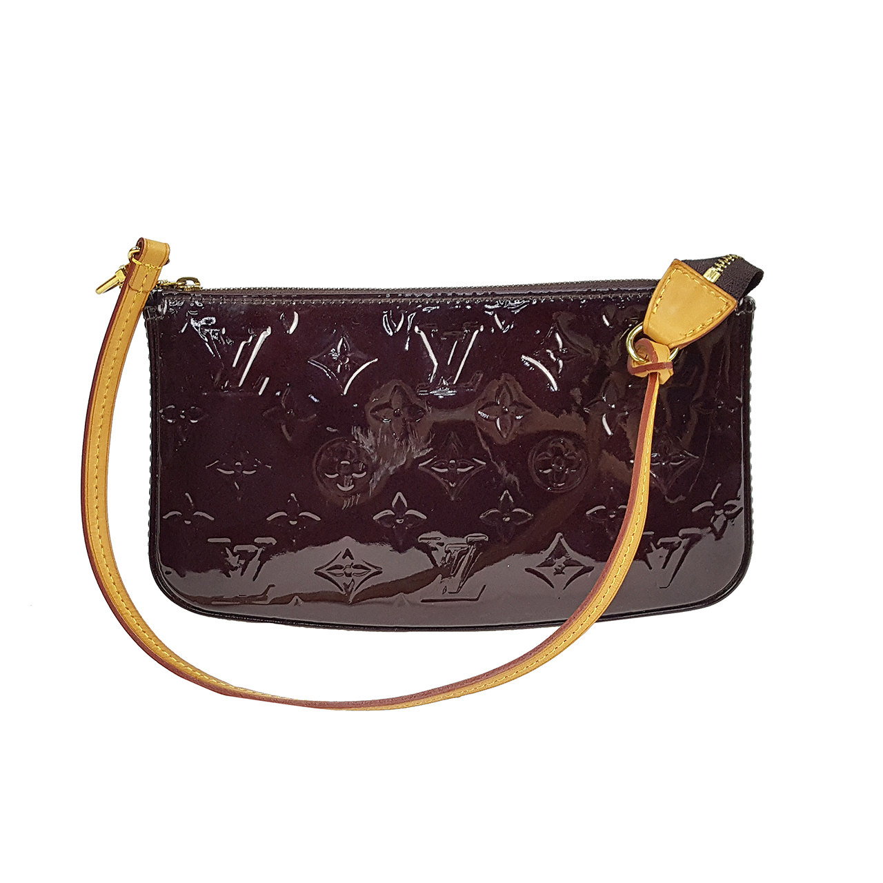 [9.5新] 路易威登lv女士车厘子色漆皮单肩包hs163