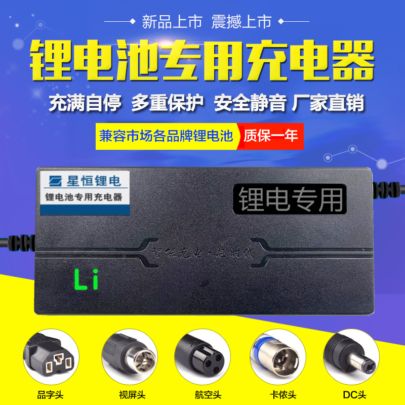 星恒锂电池电动车原装充电器24V36V48V2A42V54.6V3A58.8V专用包邮