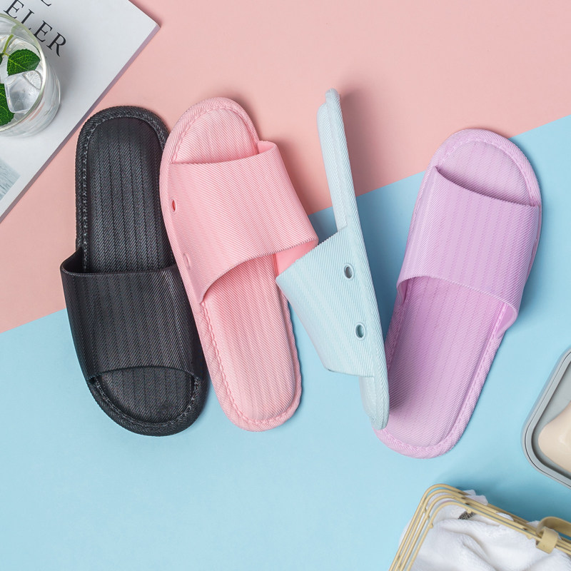 仿布纹室内拖鞋男女夏居浴室洗澡防滑软底托鞋情侣家居塑料凉拖鞋