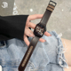 JUNMI圆尾拼色真皮款适用于苹果手表iwatchs987表带apple watch654321se代Ultra2创意时尚复古男女款皮质表带