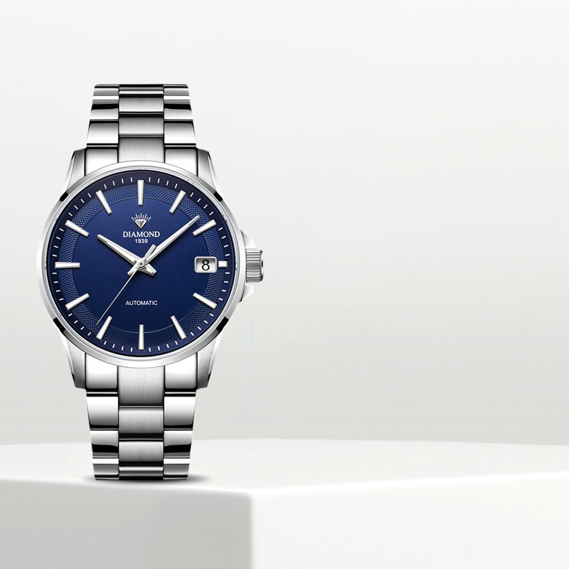 上海钻石牌手表自动机械表夜光防水日历男士休闲手表6106官方正品