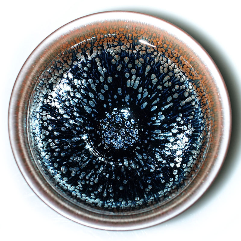 【直供】【精品油滴对盏】陆承贵 建盏名家 上口径9cm b014