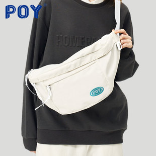 POY® 新品 运动斜挎包2024新款胸包女高颜值小众腰包男休闲挎包