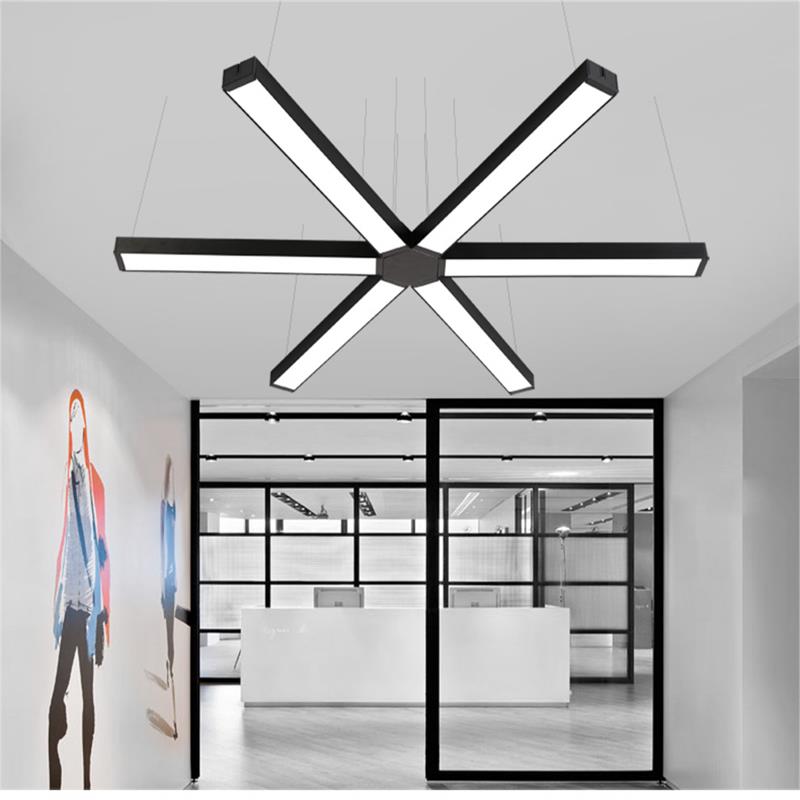 创意LED 办公室工业风造型异形店铺吊灯具拼接铝材线型网咖长条灯