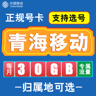 青海移动卡手机电话卡4G流量通话卡全国通用长期低月租无漫游