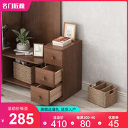 Solid wood with wheeled bedside table angle storage cabinet mini ultra-narrow slit small removable gap bedroom heightened storage