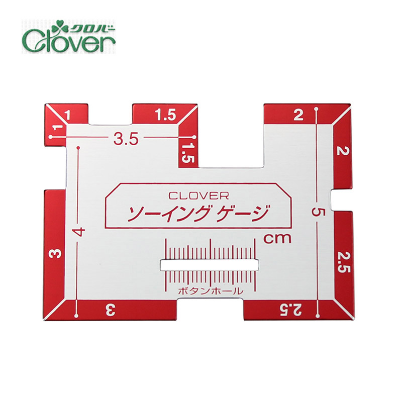 日本进口可乐工具Clover布艺缝纫用尺 金属裁缝量尺25-321