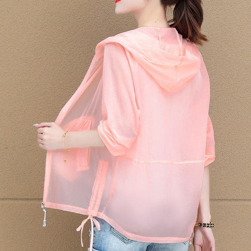 防晒衣女长袖2021年夏季新款韩版洋气薄款百搭防晒服女士短外套潮