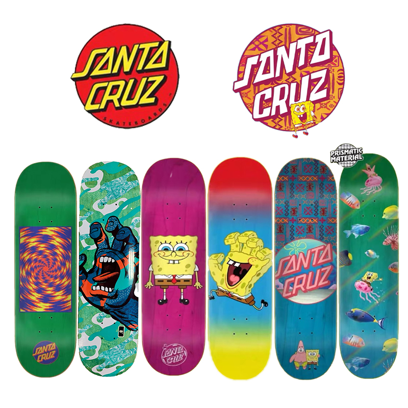 18滑板店nhs美国进口santacruz滑板板面双翘vx海绵宝宝限量款