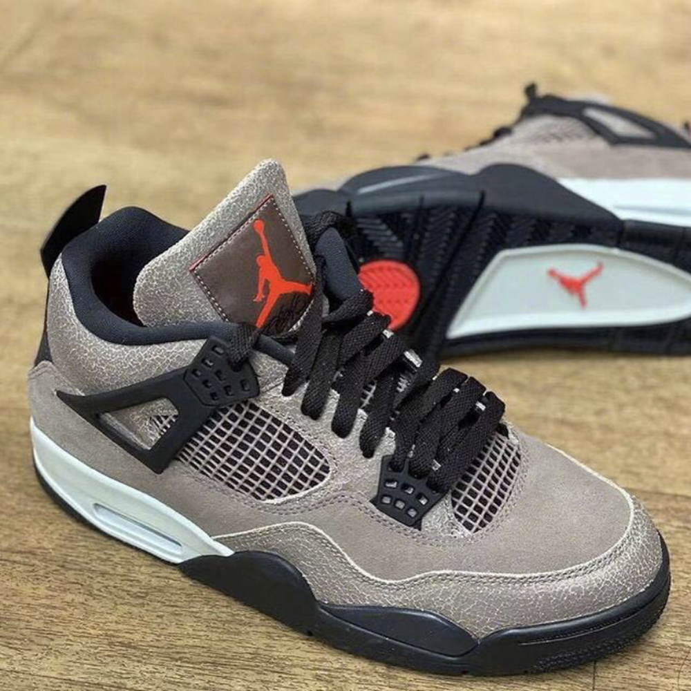 air jordan 4 aj4摩卡黑棕麂皮雾霾灰咖啡小ts篮球鞋db0732-200