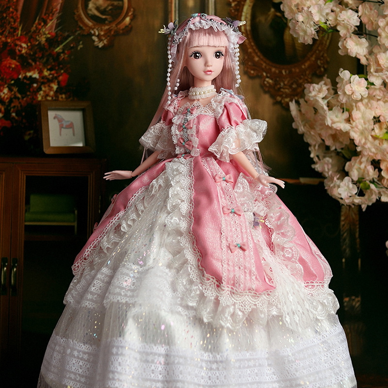 80厘米芭芘洋娃娃玩具生日礼物婚纱礼盒儿童女孩单个套装大号公主