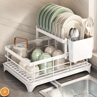 自排水厨房沥水碗架置物架碗筷餐具收纳架家用台面简约碗碟沥水架