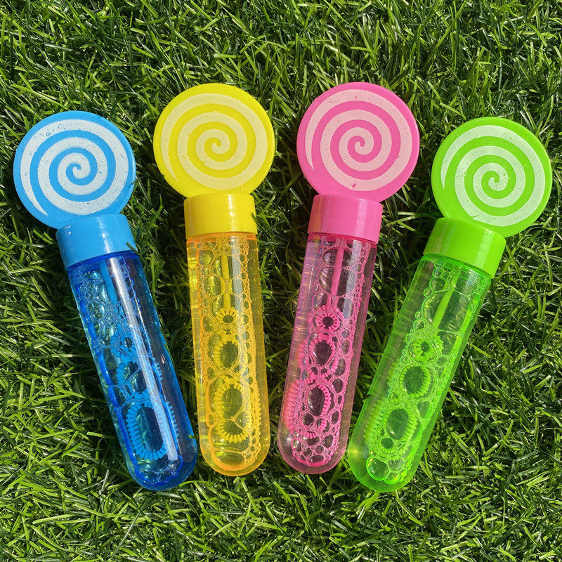 宝宝喜欢玩耍棒棒糖泡泡棒14cm绚丽七彩糖果泡泡器儿童户外吹泡泡