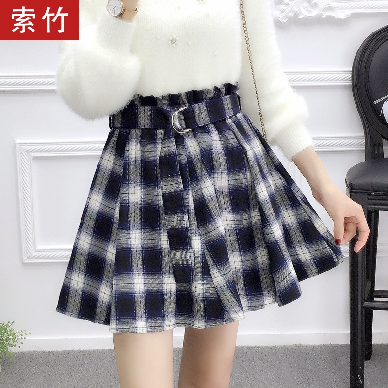 2019春夏新款半身裙女高腰蓬蓬裙短裙格子百褶裙松紧腰裤裙学院风|ruв категории Женская одежда, юбка - от Buy2taobao.com для оказания профессиональной услуги покупки агента Taobao