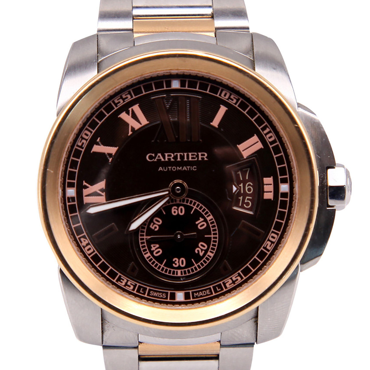 [9.0新]卡地亚卡利博系列间金自动机械男表