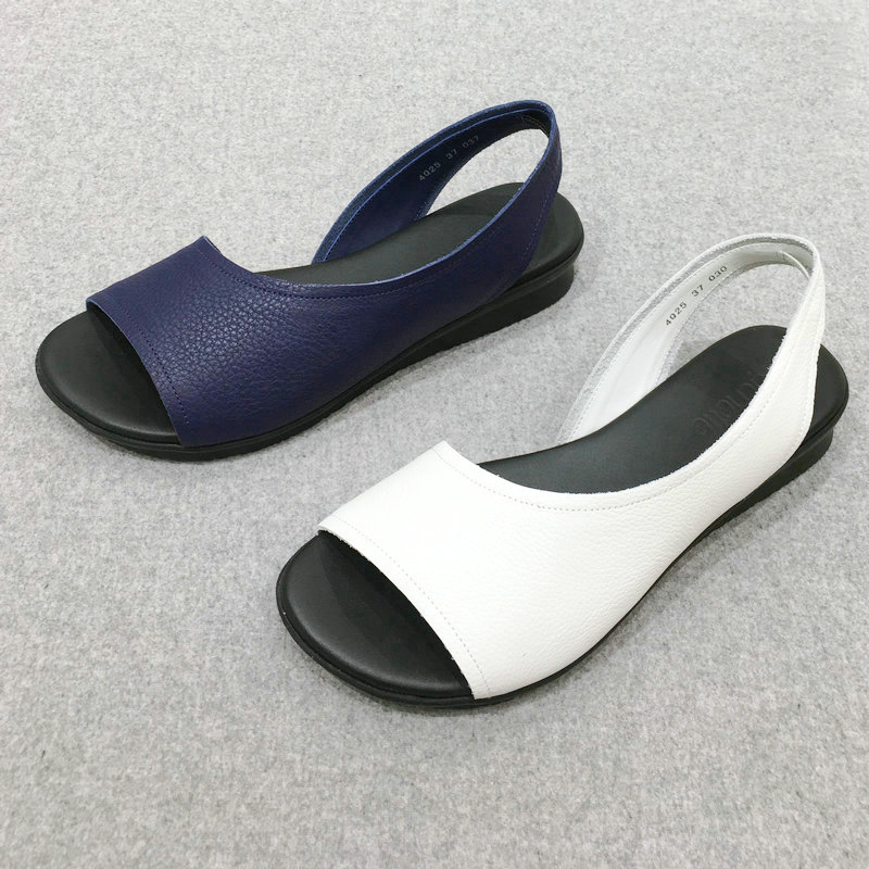 梁雅氏邦女士鞋2023夏季新款简约休闲坡跟厚底凉鞋一脚蹬优雅女鞋