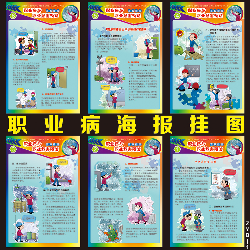 职业卫生公告栏标语消防知识工厂展板职业病危害海报挂图墙贴贴纸