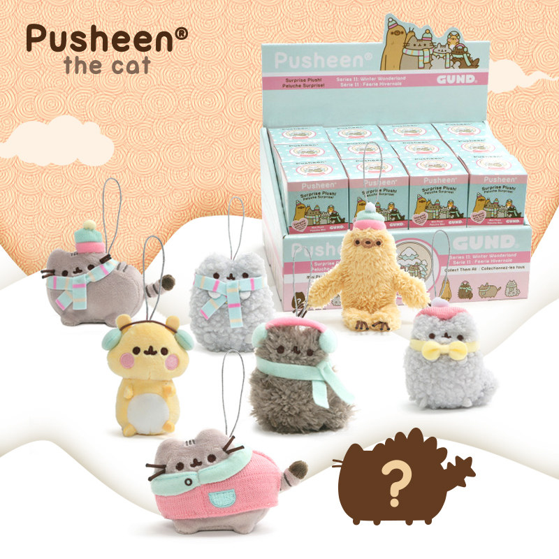 美国gund胖吉猫盲盒pusheen毛绒玩具公仔玩偶可爱汽车钥匙扣挂件