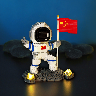 太空人宇航员男孩益智拼装玩具圣诞节礼物乐高积木拼图diy小颗粒