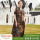 欧依云中老年妈妈夏装宽松洋气裙子薄2025新款显瘦气质优雅连衣裙