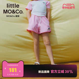 吸湿速干裤 little moco童装24夏装新款女童运动休闲短裤儿童裤子