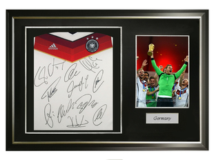 2014德国全队诺伊尔克洛泽穆勒 亲笔签名足球服球衣 裱框含证书