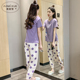 睡衣女纯棉2025新款卡通圆点短袖长裤夏款休闲家居服夏季薄款套装