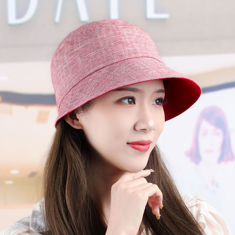 帽子女士春夏天新品渔夫帽韩版休闲遮阳显脸小盆帽花朵可折叠布帽