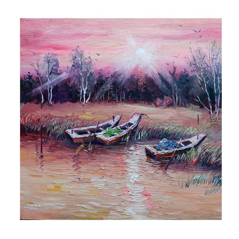 王川《日出2》布面油画