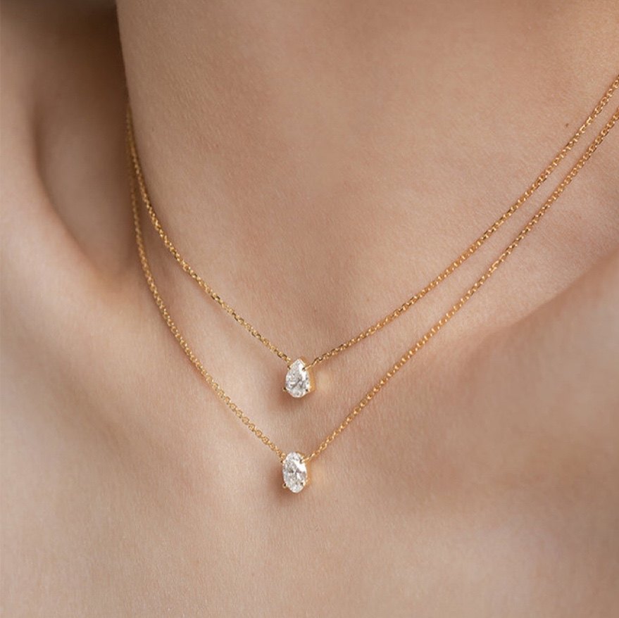 韩国复古法式小精致时髦水滴鸽子蛋百搭马眼锆石精致短项链颈链潮