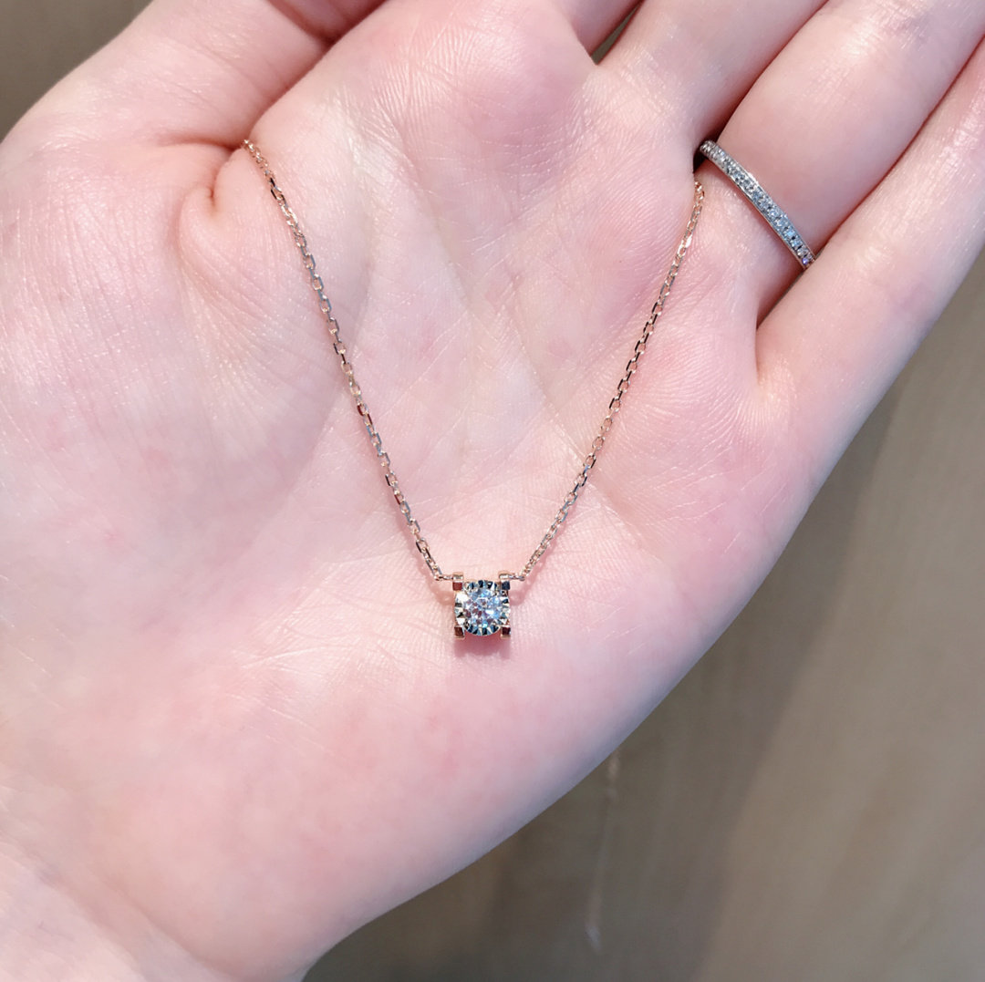 经典高级牛头牛角钻钻石项链锁骨链纯银高级感气质复古浪漫礼物